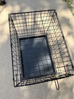 Zeus & Ruta 30-Inch Single-Door Metal Dog Cage with Secure Lock, Collapsible Design & Removable Cleaning Tray