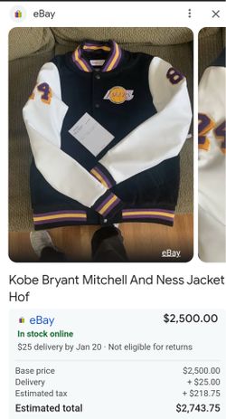KOBE BRYANT MITCHELL AND NESS HALL OF FAME JACKET 3XL 🐍 🐍