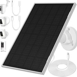new Ring Solar Panel Charger, 6.5W Solar Panel for Security Camera, Compatible for Ring Camera with Battery, Waterproof Solar Panel with Type-C, Micro