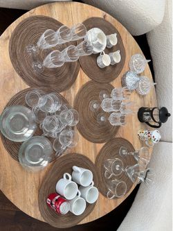 Glass wine - champagne glass - tea glass - Martini glass - tea glass - candy dish - coffee press