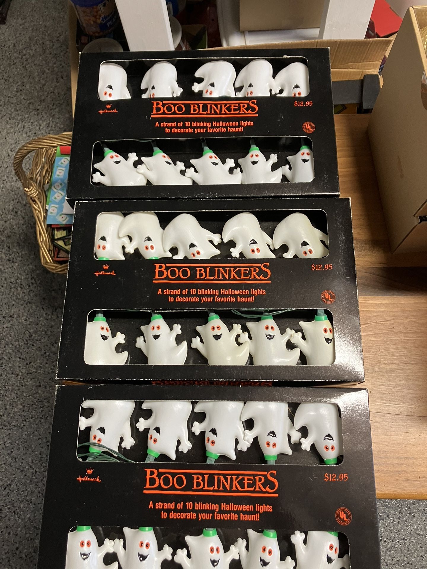 3 Sets Hallmark Boo Blinking Lights Vintage
