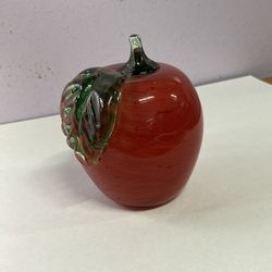 Solid Glass Apple, Paperweight, Teacher Gift