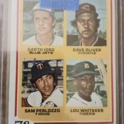 Very Nice  Lou Whitaker Rookie Card In Near Mint Or Better Condition 