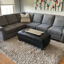 Penny Mustard Marshfield Gray Polyester Sectional