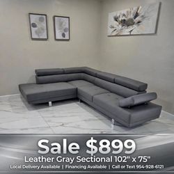 New leather sectional | only $899| shop now pay later