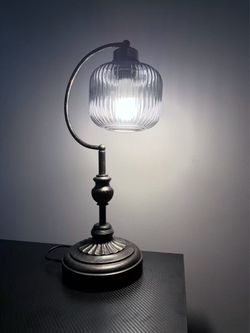 Vintage-Style Table Lamp with Glass Shade
