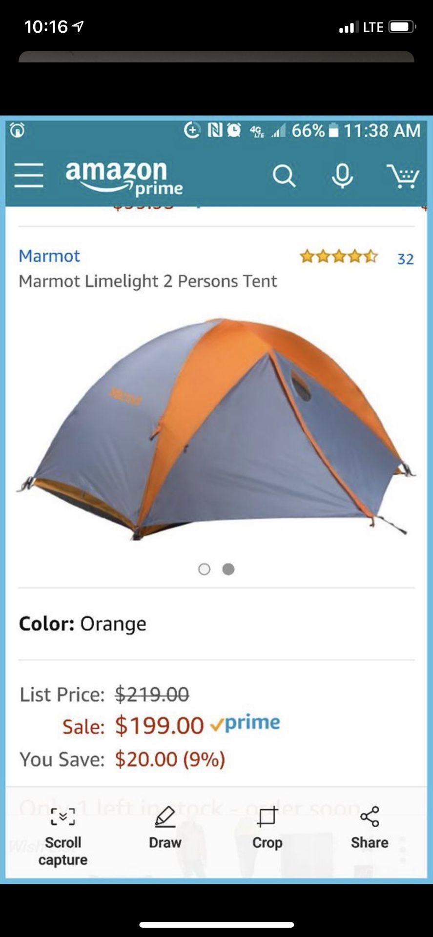 Marmot limelight 2P backpacking tent 3-Season