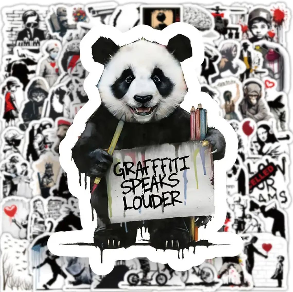 100 Piece Graffiti Art Stickers Banksy Inspired