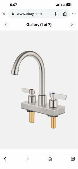 Bar Sink Faucet 4 Inch Center 2 Hole Deck Mount Bar Faucets for Sink Black and Nickel  K7