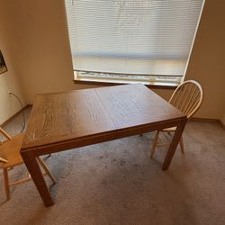 Free Table With Two Wood Chairs