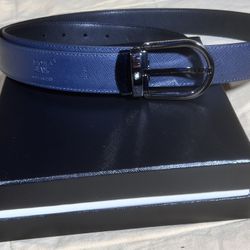 New Mont Blanc Black & Blue Belt