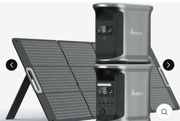 Ampace 1500w Power Station With 1500w Extra Battery And 200w Foldable Solar Panel
