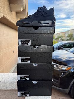 Air Jordan 4 Retro Black Cat (2025) FV5029-010 Men’s sizes 9.5, 10, 11.5, 12 $300 each