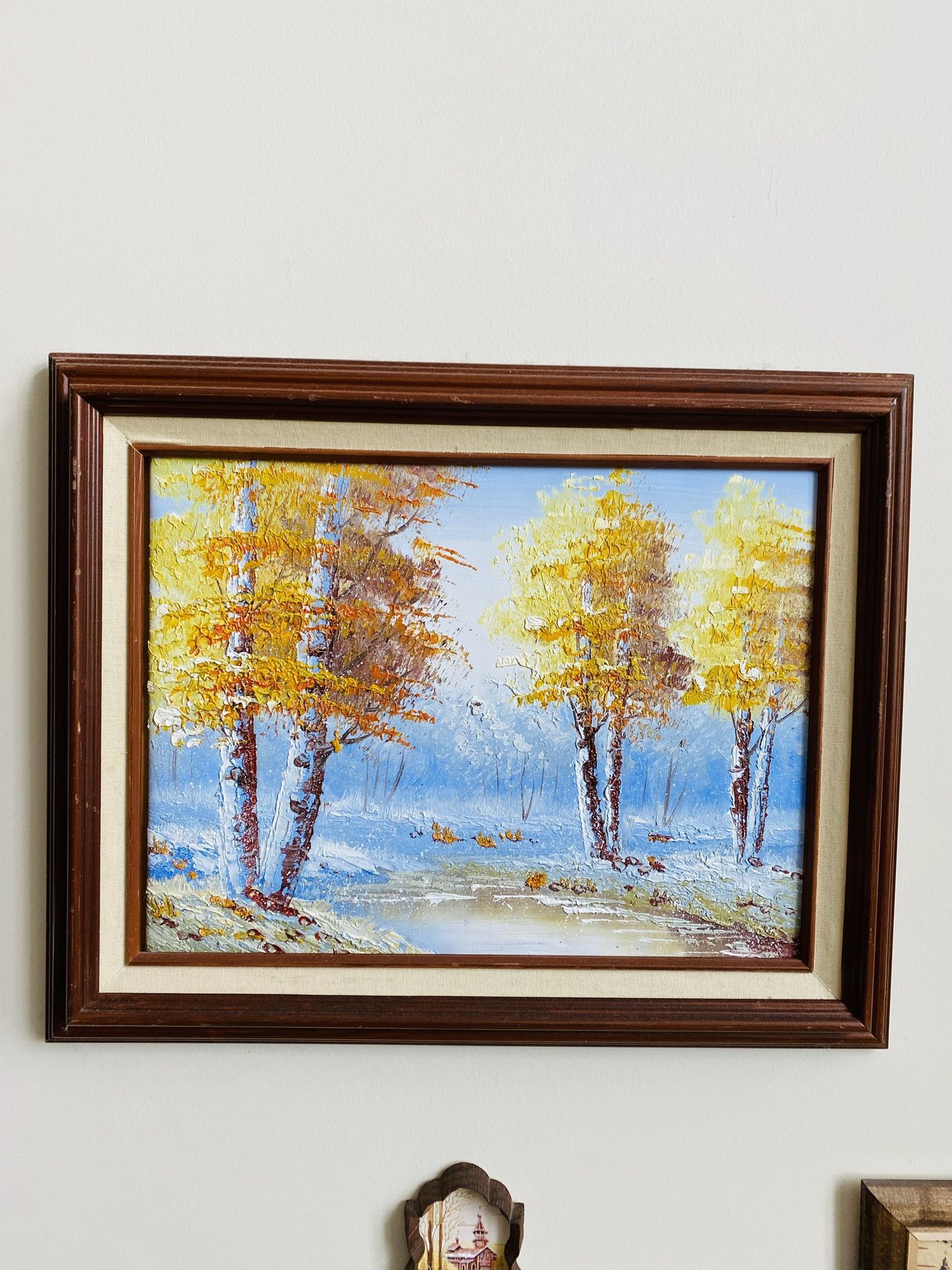 Great Valentine Gift! Antique Beautiful Stylish Piece of Art. Beautiful colors. Oil on canvas. Nice wood frame. 20.5”x 16.5”. Like new. Frankly, I am