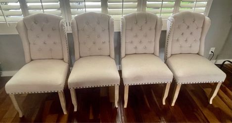 Nailhead Trim and Tufted Upholstered Dining Chair (Set of 4)
