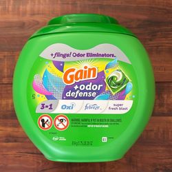 Gain + ODOR DEFENSE 3 In OXI, FEBREZE Laundry Pods: Super Fresh Blast Scent 42 Count