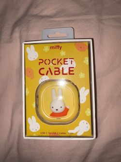 Miffy Charger Pocket Cable 65W 3.9ft USB-C to USB C, Type C Charging Cable Fast Charge (Yellow)