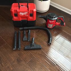 Milwaukee . M18 18-Volt 2 Gal. Lithium-Ion Cordless Wet/Dry Vacuum with M18 Compact Vacuum (2-Tool)