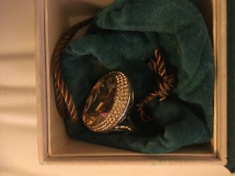 Large Citrine Sterling Silver 925 Ring