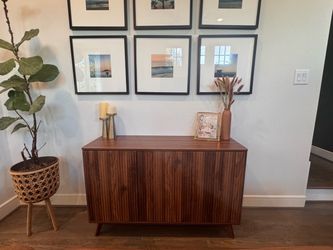 $200 New Dark Wooden 3-Door Sideboard (47” W x 16” L x 30” H)