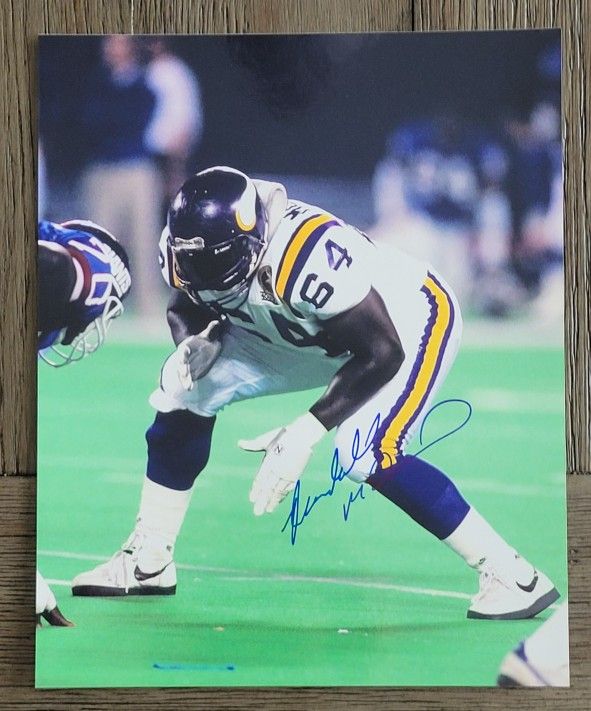 RANDALL MCDANIEL Signed 8x10 Photo Minnesota Vikings