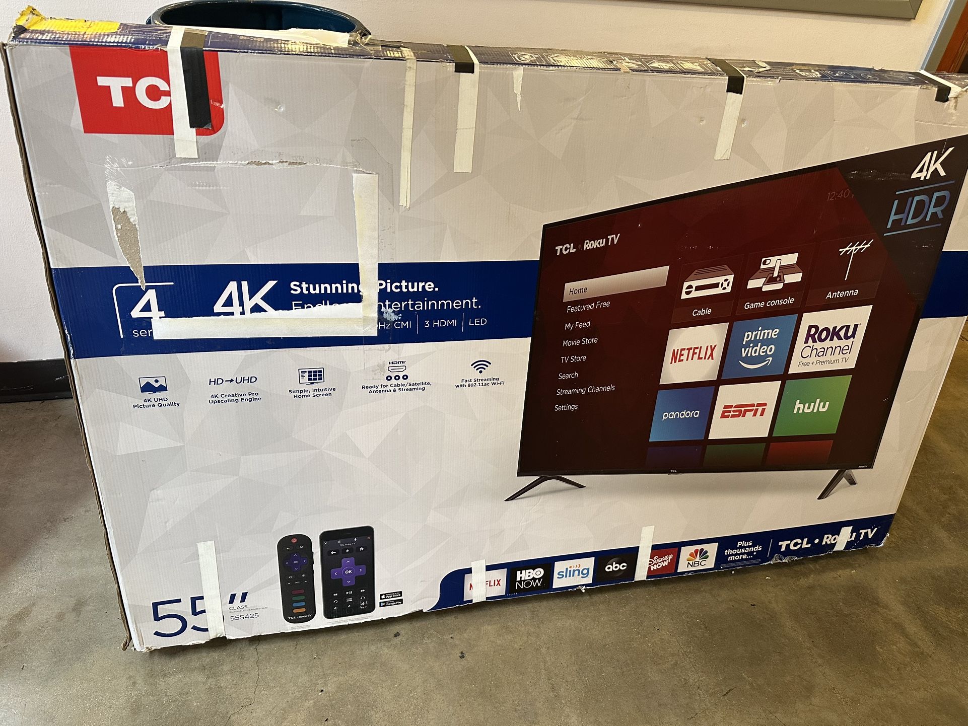 55” HD - UHD 4k Tv TCL Roku Tv