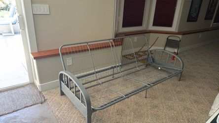 Futon frame and cushion mattress