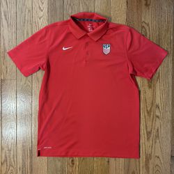 USA USMNT Nike Dri-Fit Red Polo Size Large