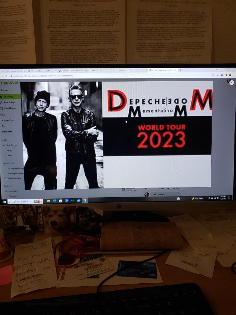 2 Tix Depeche Mode Friday Dec 12 Pechanga Sports Arena