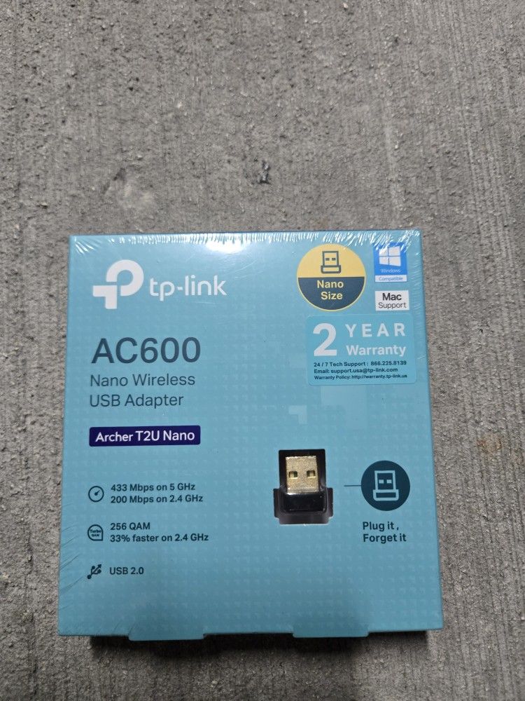USB WiFi Adapter TP-Link Archer T2U Nano AC600 Wireless Dual for PC