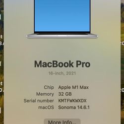 2021 MacBook Pro 32GB 16 Inch