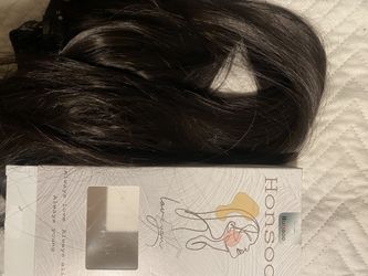 Synthetic Straight Clip On Hair Extensions