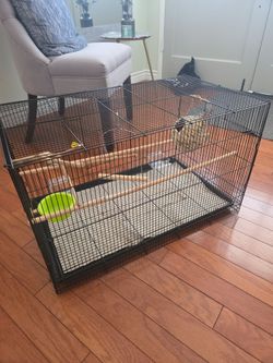 You & Me Flight Bird Cage (30"x18"x18") – Fully Equipped