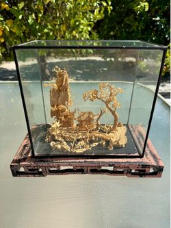 Vintage Chinese Cork Carving Diorama COLLECTIBLE Rare