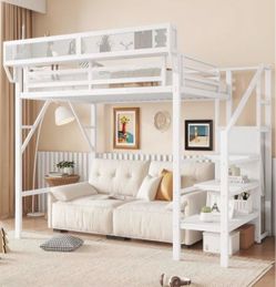 Beautiful White Loft Bed