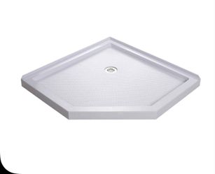 SlimLine 40 in. x 40 in. Neo-Angle Shower Pan Base in White New