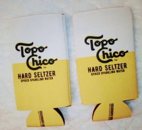 2 Topo Chico Hard Seltzer tall slim can koozies