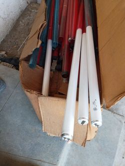 Tubular lights 6-footers many of them with color coverings but there's 20 of them