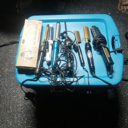Assortment Of Electric Curling Irons And Combs SOLD AS IS AS SET ONLY!!