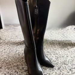 Brand new with tags and box black wide calf boots