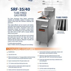 Sierra Stainless Steel Full Pot Gas Fryer 35-40 lbs. Capacity