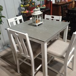 Farmhouse Style Pub Height Table Set 