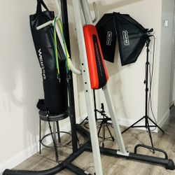 Power Tower, Pull Up Bar, Boxing bag