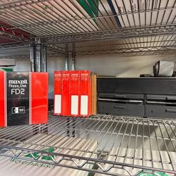 Rare Vintage Double - 8-Inch Floppy Disk Drives + Sealed Maxell Disks from 1970s