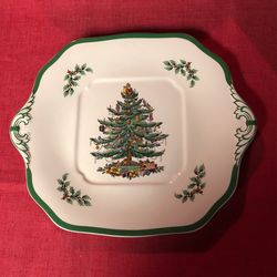 Spode Christmas Tree Square Cake/serving Plate