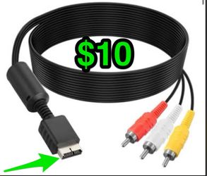 Playstation 2 PS1 AV Cables red/yellow/white Console to TV Audio / Video Output (PS2 AV Cable)