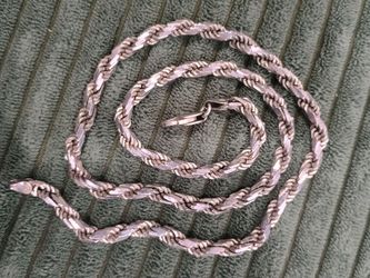Heavy Patina Sterling Silver Rope Necklace