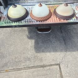 FROSTED FLUSH MOUNT LIGHT FIXTURES  (3)