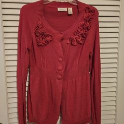 DKNY Jeans hot pink Floral cardigan
Women's Size L
Organic Cotton
