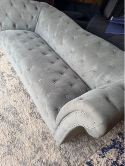 Kari Velvet Sofa — Gray Modern and Elegant